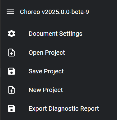 Document Settings option in the main menu