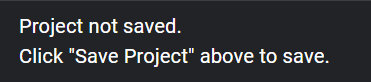 Project not saved